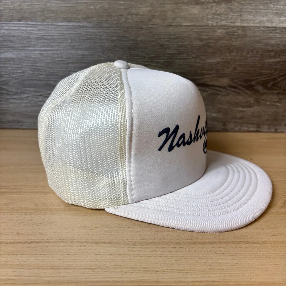 Vintage Nashville Now‎ Hat Cap Snap Back White Trucker Talk Show Adjustable 80s